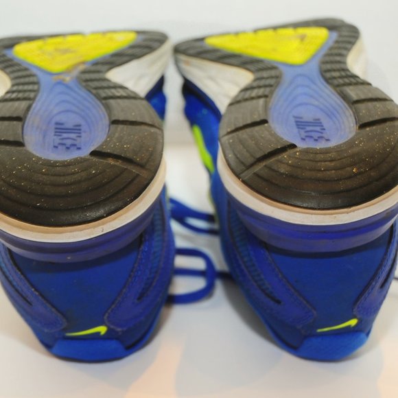 Men's Nike Dual Fusion Run 3 Sneaker Shoe Size 9 Cobalt Blue & Lime Green - Picture 8 of 11